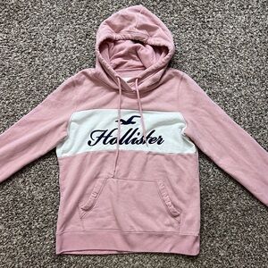 Hollister Pink and White Hoodie